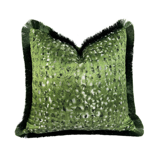 Vintage Dark Green Shiny Woven Home Decorative Pillow Cover, 18x18inch, set of 1