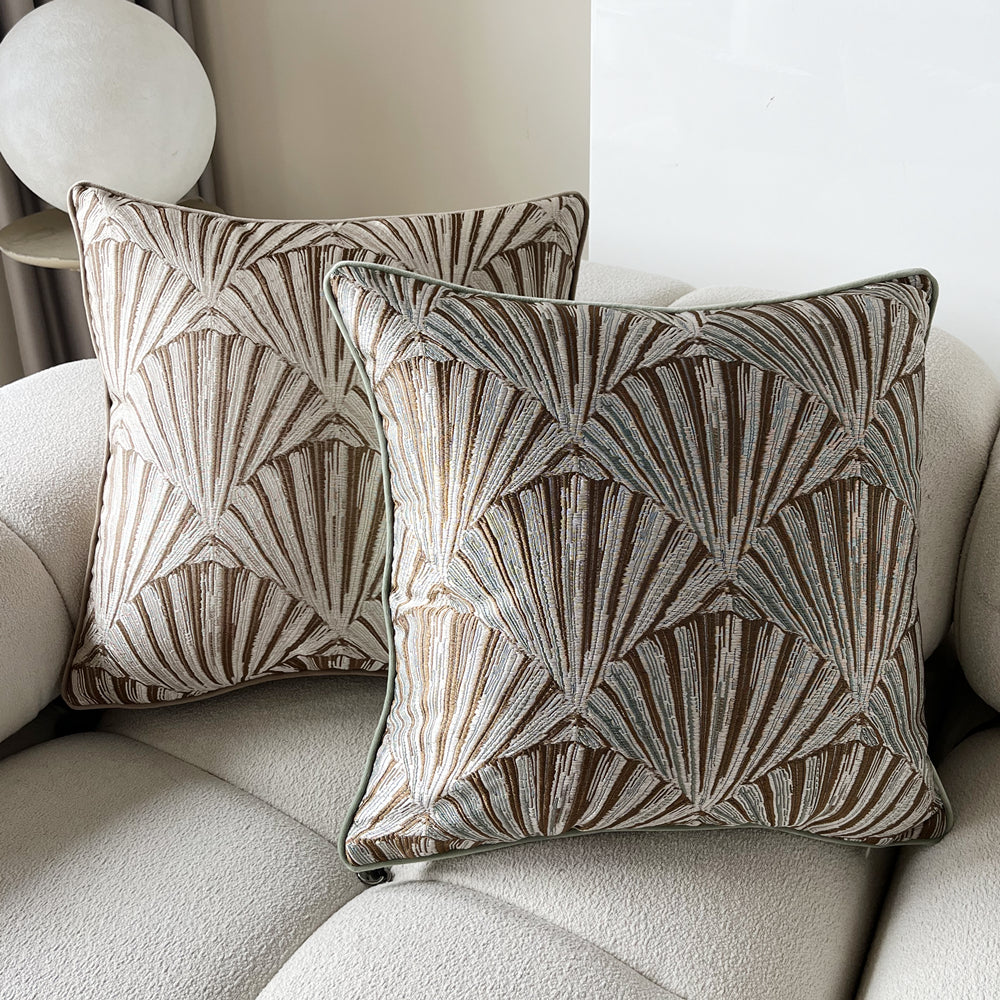 Modern Fan-Shaped Woven Home Decorative Pillow Case 18x18inch, set of 1