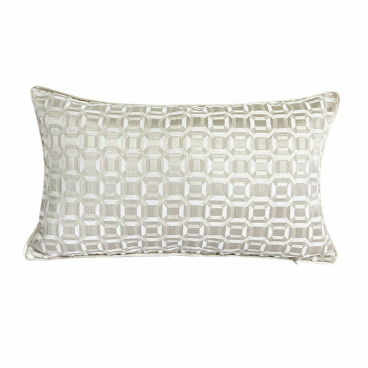 Luxurious Modern Geometric Beige waist woven lumbar pillow case 12x20",set of 1